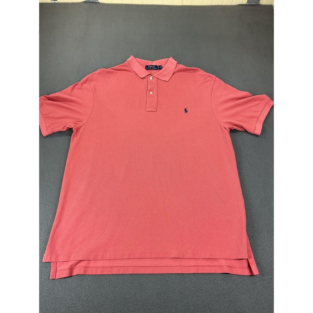 Polo Ralph Lauren Polo Shirt Mens Big 1X Pink Classic 100% Cotton Short Sleeve